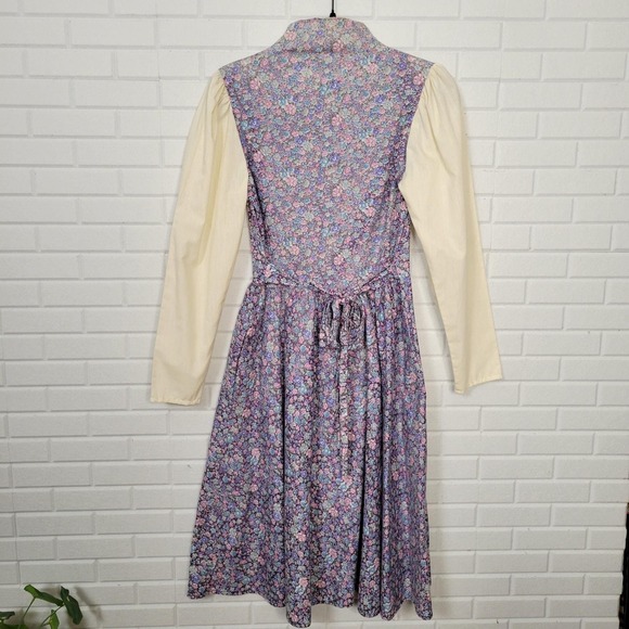 Vintage 70s Gunne Sax Prairie Midi Dress XS Cottagecore Romantic Long Sleeve - Picture 7 of 11